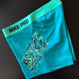 Nike Pro Combat Spandex Workout Shorts Small Blue